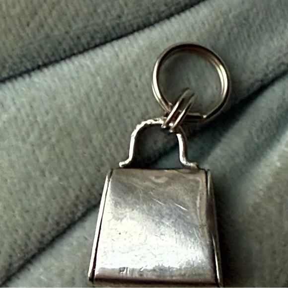 Vintage Sterling Silver Handbag Purse Charm For Bracelet Marked 925 - Picture 4 of 9